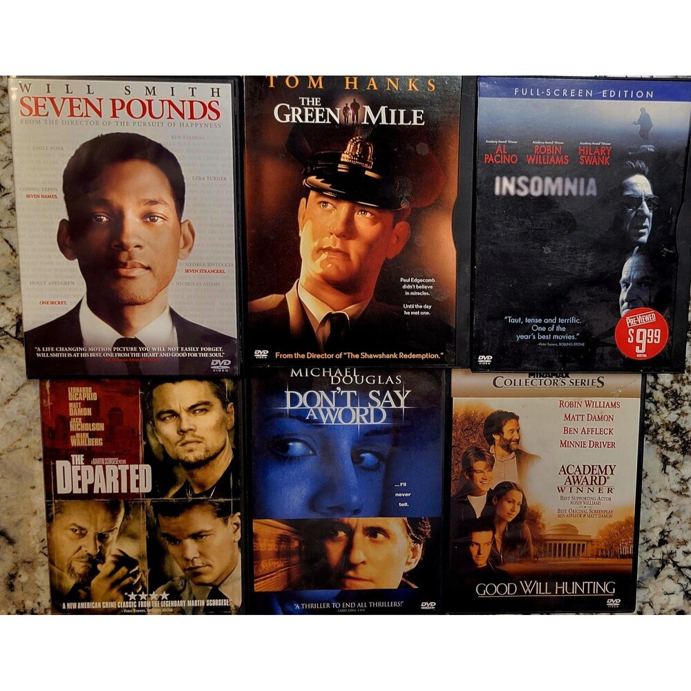 DVD 6PK:DEPARTED,SEVEN LBS,GOOD WILL HUNTING,DONT SAY A WORD,GREEN MILE,INSOMNIA